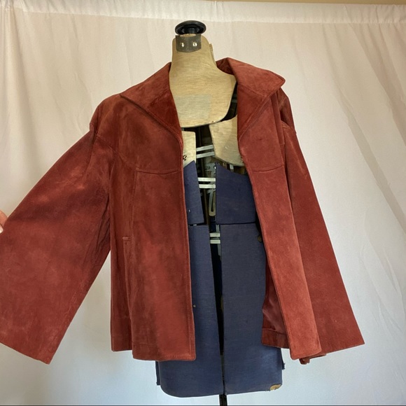 Vintage Suede Boxy Cropped Coat M/L - Picture 9 of 15